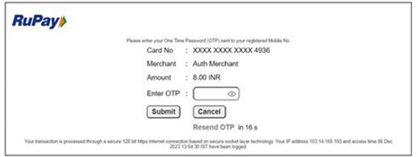 OTP Submission Scenario